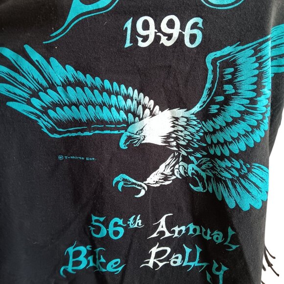 Vintage Medium T-shirt Womens Sturgis 1996 56th Bike Rally Fringe Jerzees 90s - Picture 4 of 7